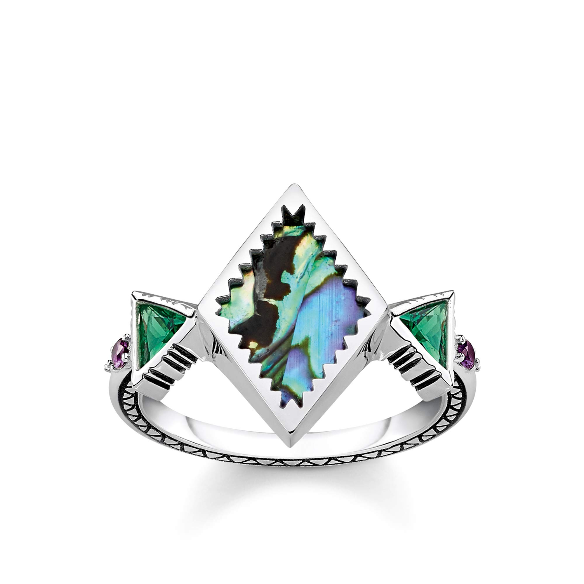 Thomas Sabo Women Ring Zig Zag Abalone Mother Of Pearl