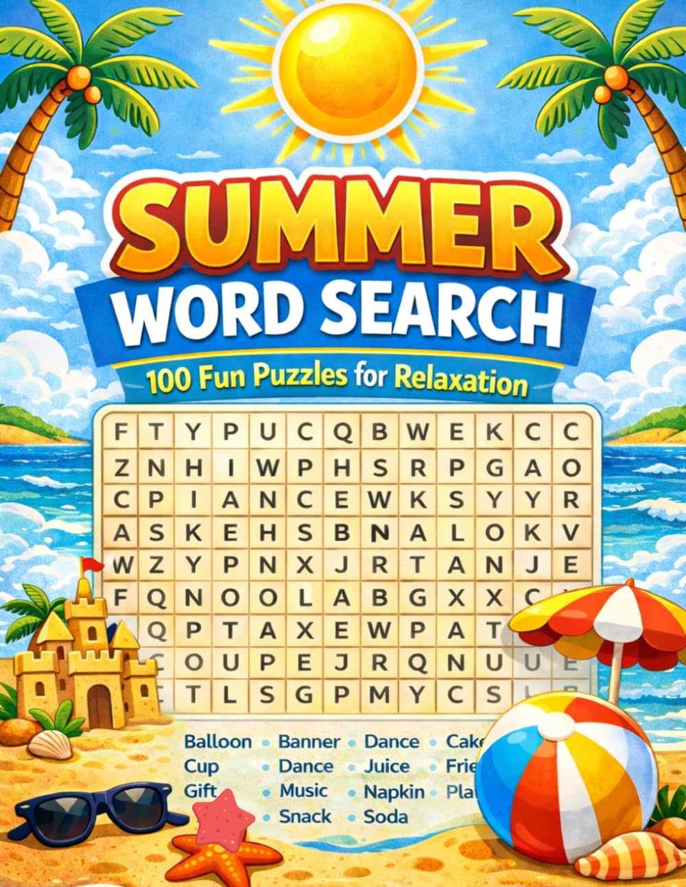 Summer Word Search Puzzle Book for Kids: “100 Summer-Themed Word Search Puzzles with 15 Words to Find in Every Puzzle”