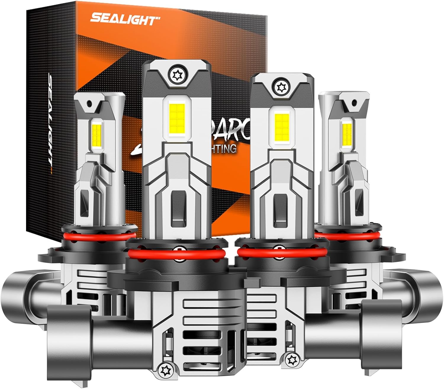 SEALIGHT 9005 9006 Fog Light Bulbs Combo, 6500K Cool White with Cooling Fan, 6500K Cool White Fog Lights, Pack of 4
