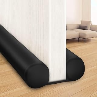 MAXTID 36" Large Door Draft Stopper - Adjustable Black Foam Under Door Sweep, Noise Blocker & Gap Seal for Bedrooms, Draft Guard Home Essential