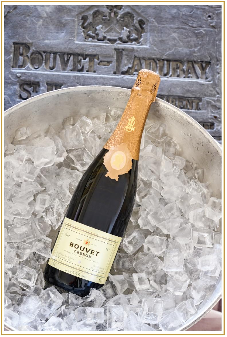 Bouvet Trésor Vintage Saumur Brut AOP - Schaumwein - Im Eichenfass ausgebaut - Chenin Blanc Chardonnay – Feinschmeckerwein - 3 x 0.75 L