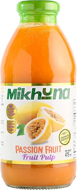 Mikhuna Passion Fruit Pulp 475ml for Juice, Smoothies, Desserts, Ice Cream, Cocktails, Sauces