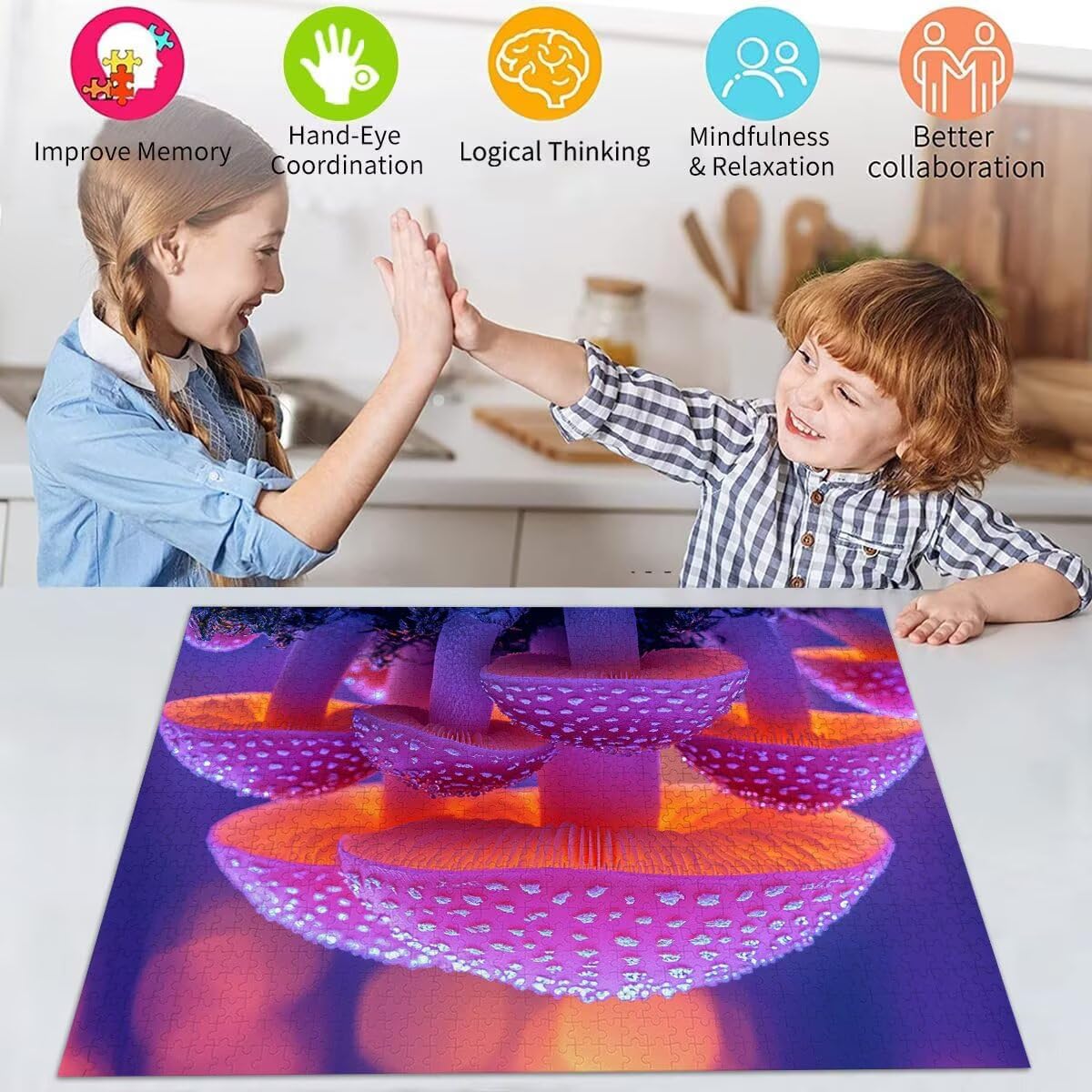 Puzzle Erwachsene 2000 Teile Pilz Traum Educa Jigsaw für Kinder ab 8 Jahren Mädchen Jungen, Erwachsene Impossible Klassische Puzzles Schwer, Anspruchsvoll Spielspaß, Als Familienspiel 70x99cm t-724