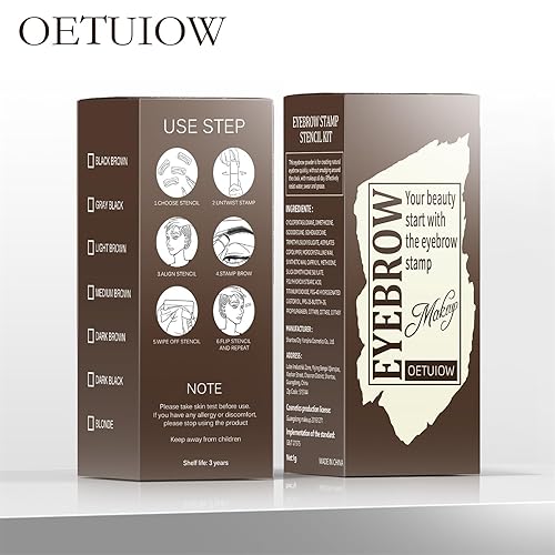 Miniatura 10 de Kit de plantillas para cejas, kit de plantillas para cejas para principiantes, kit de plantillas y sellos de larga duración, a prueba de manchas y