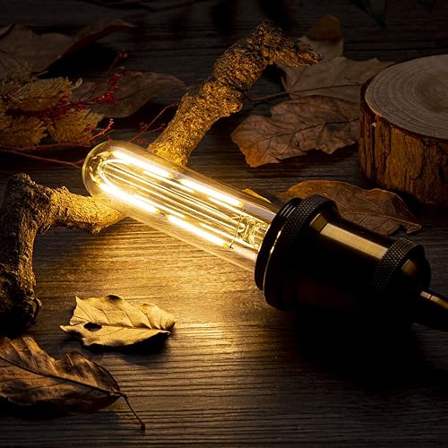 Miniatura 4 de Dimmable T10 LED Bulbs Warm White 2700K LED Tubular Edison Light Bulbs 4W Tube Vintage Led Bulbs 40 Watt Equivalent,E26 Base, LED Filament Retro