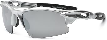 Real Shades Blaze Sunglasses for Adults, Teens - 100% UVA UVB Protection, Polycarbonate Lenses, Unbreakable, Wrap Around Frames - Perfect Sports Sunglasses Adult, Silver