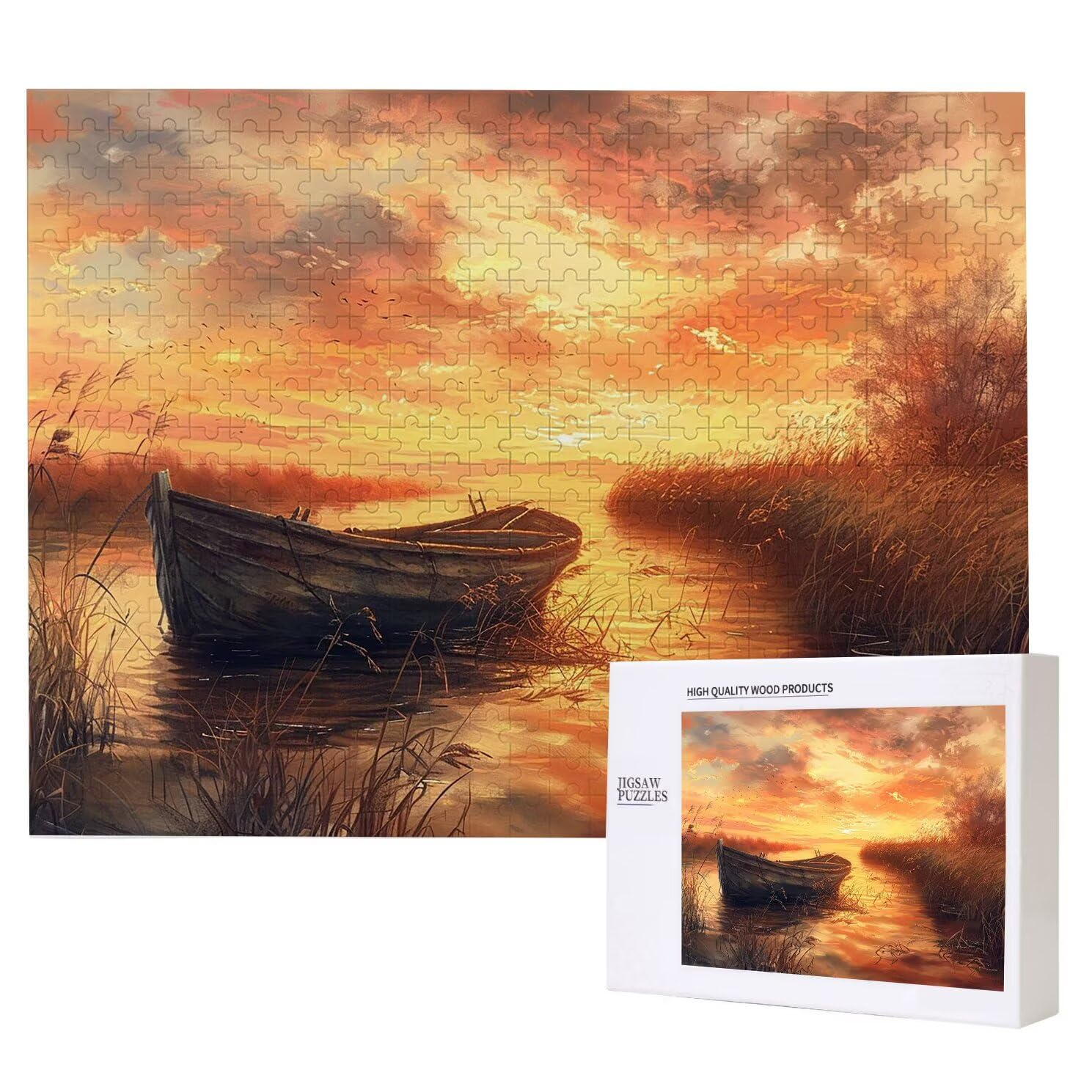 Jigsaw Puzzle, 1000 Pezzi Puzzle Classici, Nave Puzzle Rilassamento Intelligence, Mpossibile Difficile Puzzles impegnativo per adulti Puzzles per Gioco Familiare, Regalo per Amore Amico Lago K0F-22