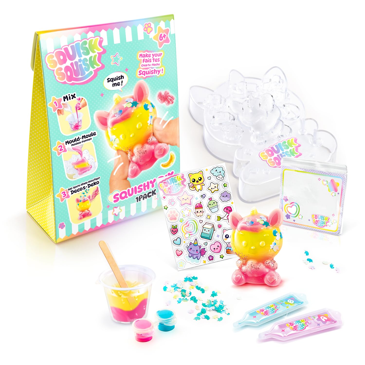 Canal Toys - Squish Squish - Pack avec 1 Squishy DIY - Crée Ton Squishy Ulta Satisfaisant & Coloré - Ajoute des Paillettes - Idée Cadeau Enfant 6 Ans+ - Loisir Créatif Canal Toys - Squish Squish - Pack avec 1 Squishy DIY - Crée Ton Squishy Ulta Satisfaisant & Coloré - Ajoute des Paillettes - Idée Cadeau Enfant 6 Ans+ - Loisir Créatif