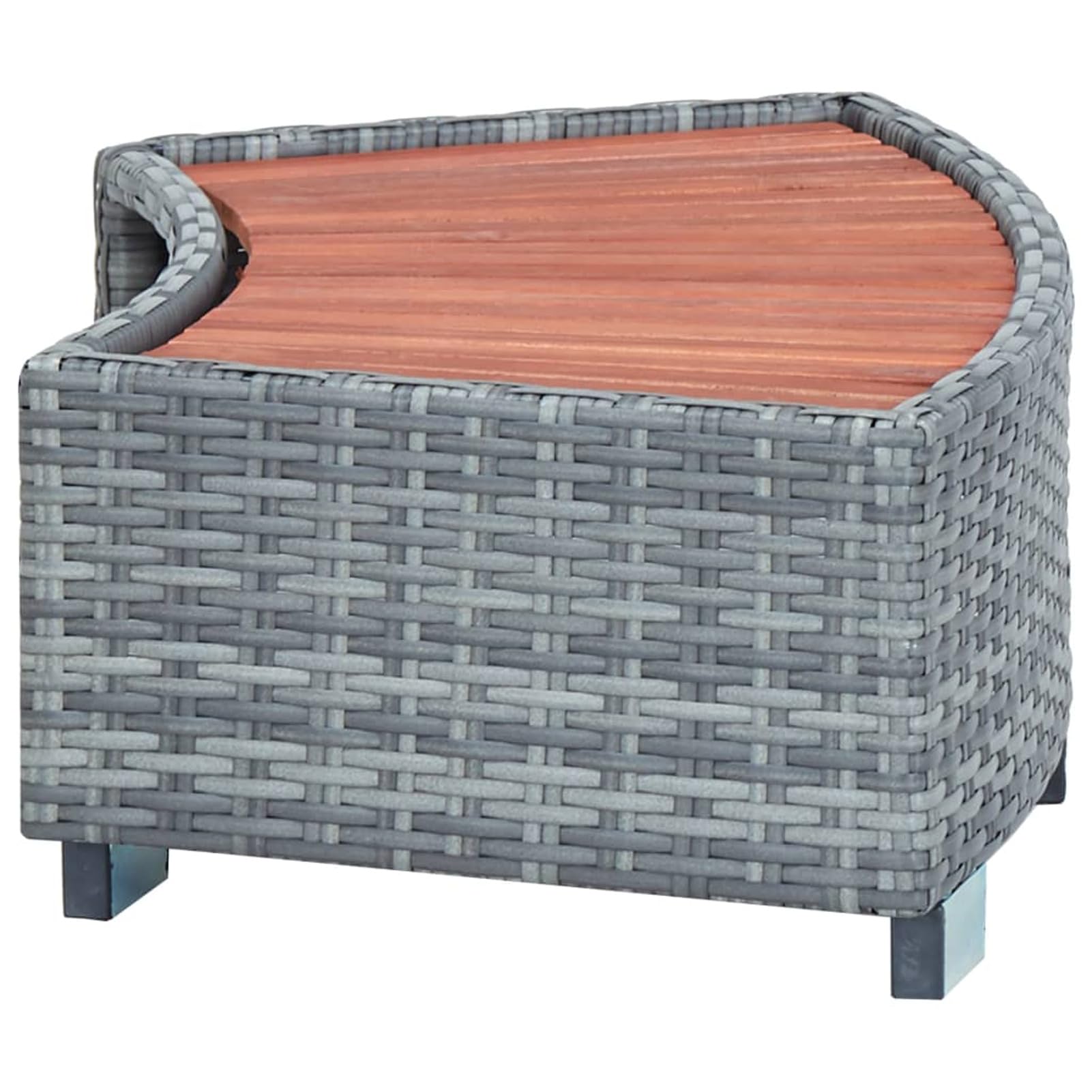 Escalón de spa gris de poliratán 92 x 45 x 25 cm, escalones para bañera de hidromasaje y spa al aire libre, uso universal, antideslizante, accesorios para bañera de hidromasaje, escalones