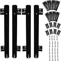 Vista 8 de KINJOEK 2 rieles deslizantes de bandeja para teclado de 14 pulgadas, altura ajustable, rodamientos de bolas resistentes, riel de montaje en teclado