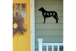 Personalized Modern Dog House - Solid Steel Decorative Address Marker House Accent Sign