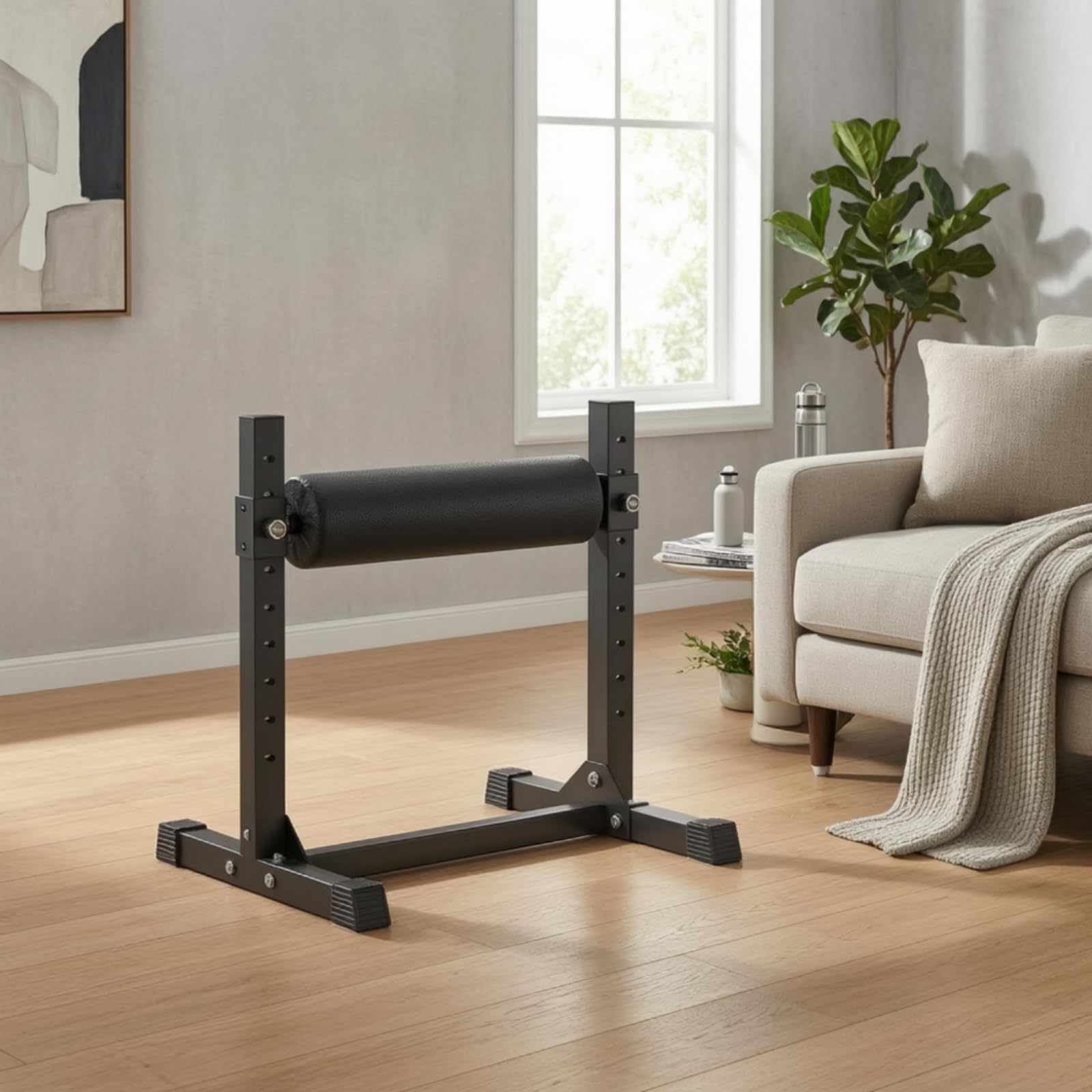 LOVIVER Verstellbarer Beintrainer Bulgarischer Split Squat Stand Rack Trainingsbank Halter mit 9- Höhenverstellung Und Komfortabler Rollenpolsterung aus Stahl PU Und Schaum für Beintraining Athletik