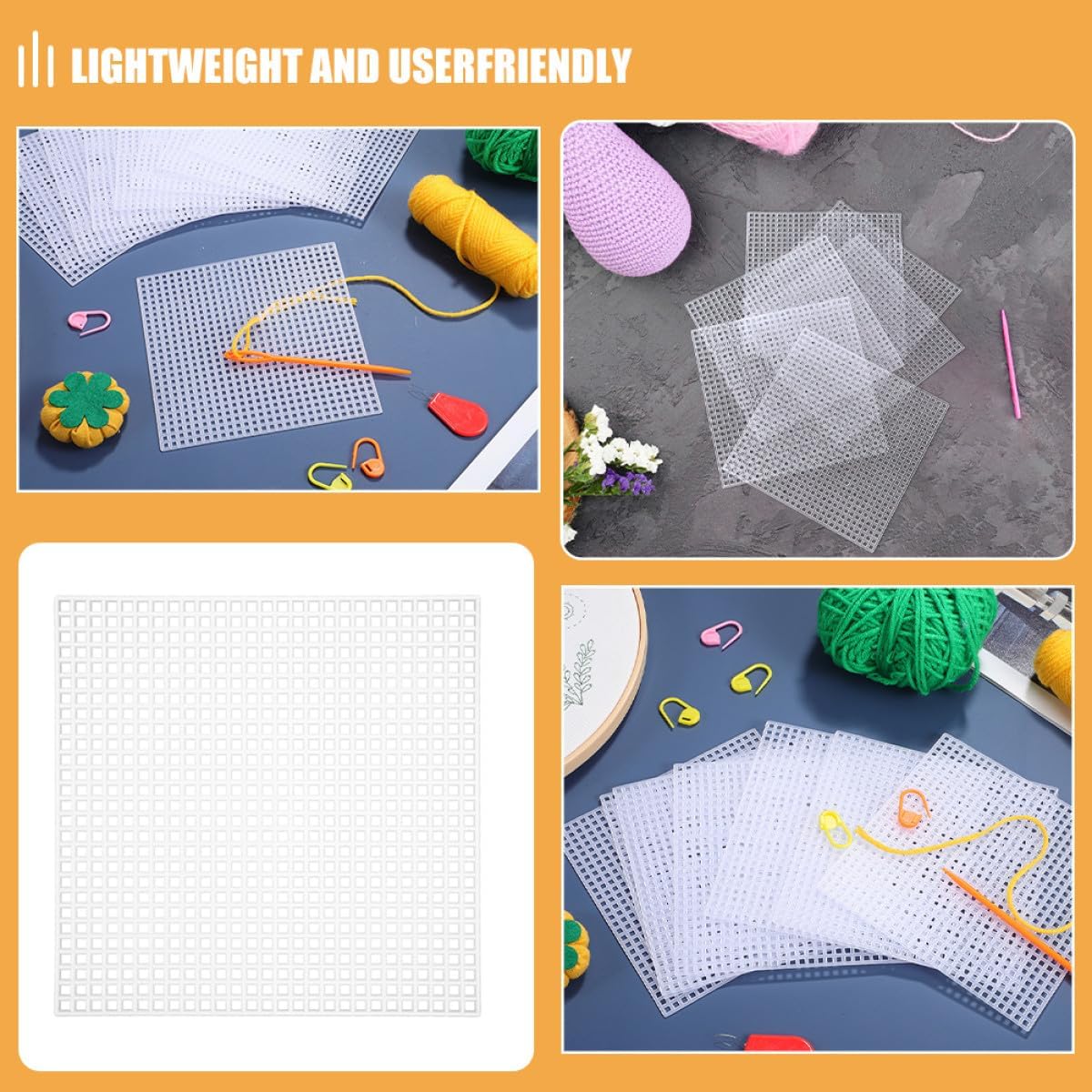 COHEALI Plastic Canvas Grid Mesh Sheets 10pcs 10.6x10.6cm Needlepoint Blank Craft Canvas for DIY Crochet Yarn Supplies and Embroidery Needlework Projects
