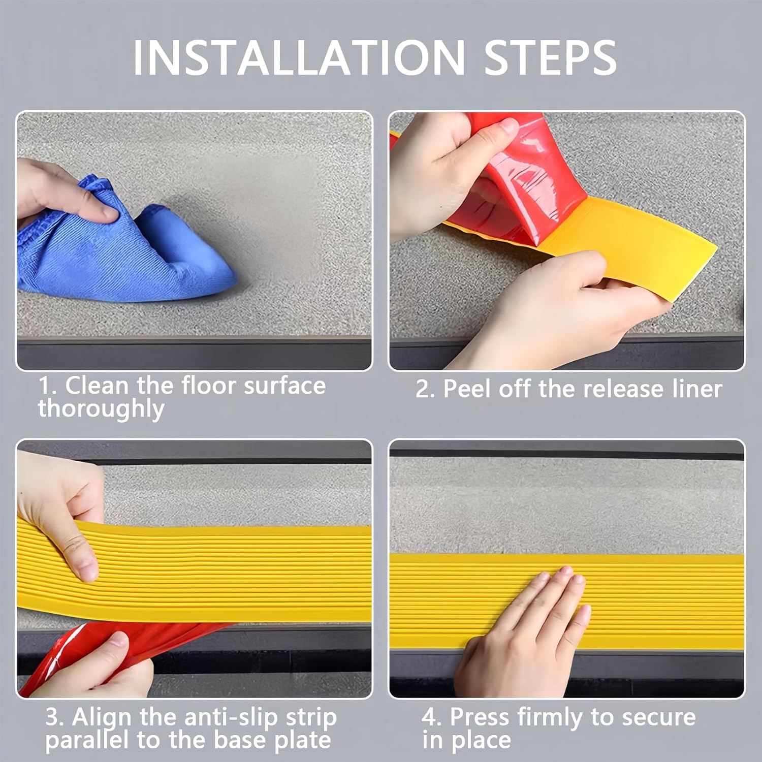 Waterproof Anti Slip Grip Tape, Skid Pre-Cut Tape, High Traction Floor Transition Strip, for Doorways Wheelchair Tile Wood Floors(Yellow,20m)