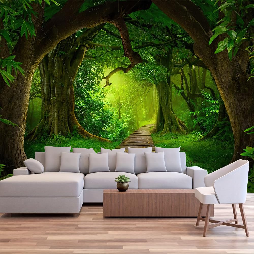 FENDROM Nature Tree Cave Tapestry Rainforest Wall Hanging Landscape Jungle Creek Psychedelic Tapestry for Bedroom Living Room Dorm - Image 2