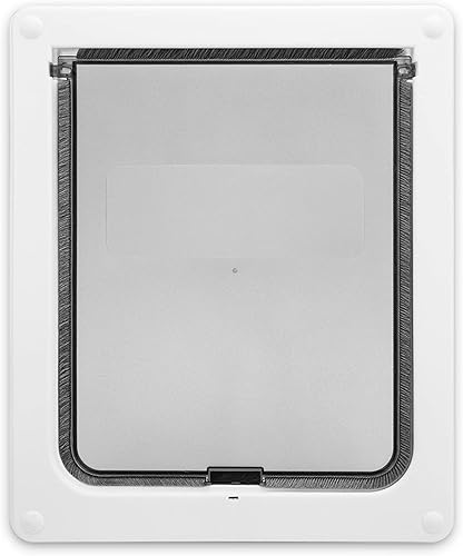 Miniatura 2 de Weebo Pets Puerta de mascota con bloqueo de raza media apertura de 11 x 9 pulgadas con solapa de plástico duro