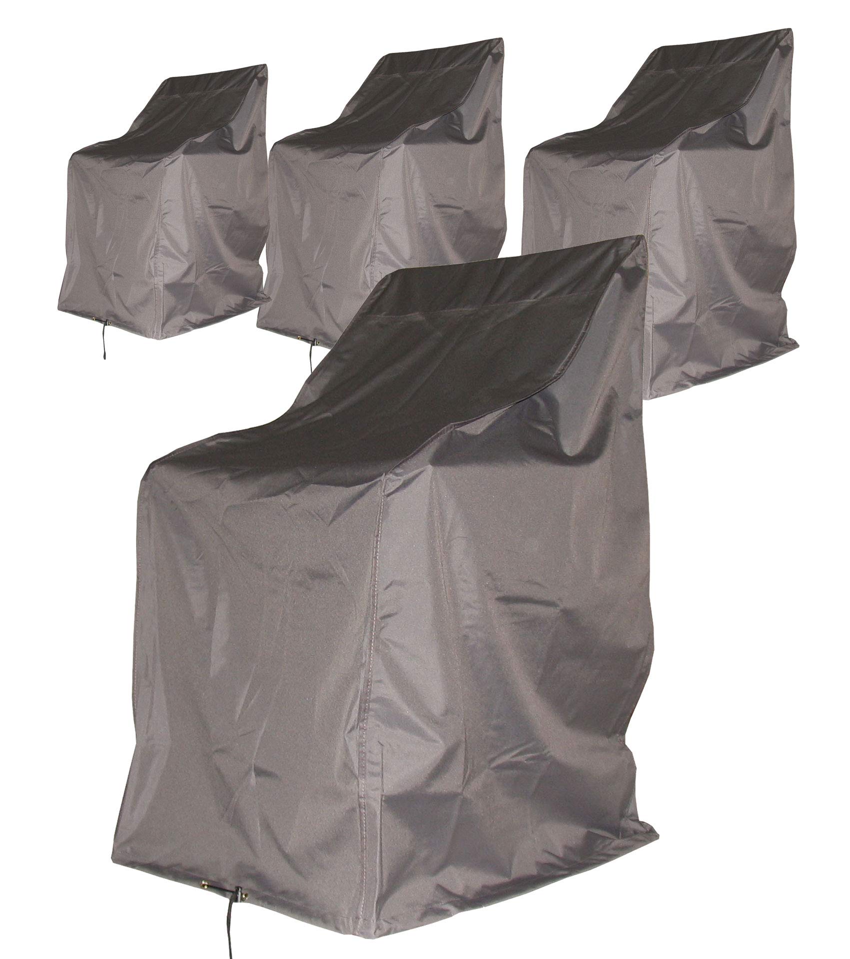 QUICK STAR - 4 teloni di Copertura per sedie a Sdraio impilabili, Colore: Grigio