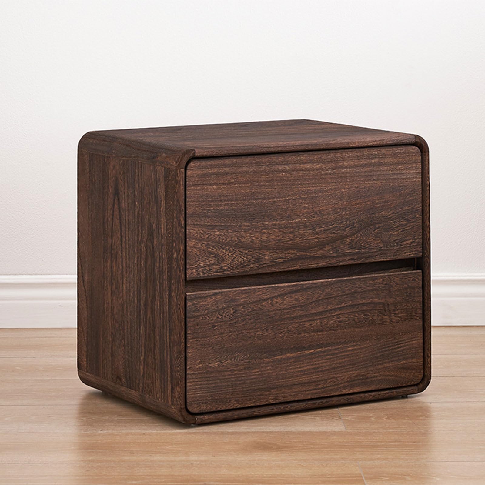 Table d'appoint avec 2 tiroirs bois et métal pour meuble de chambre
