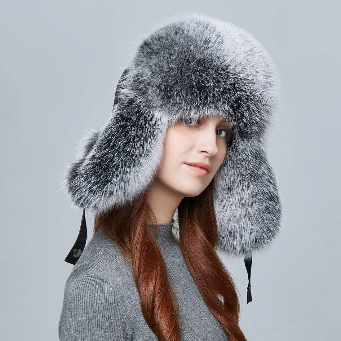Fashion Women Winter Warm Fox Fur Lamb Leather Caps Bomber Hat Russian Protection Patchwork Causal Hat Caps by BeFur