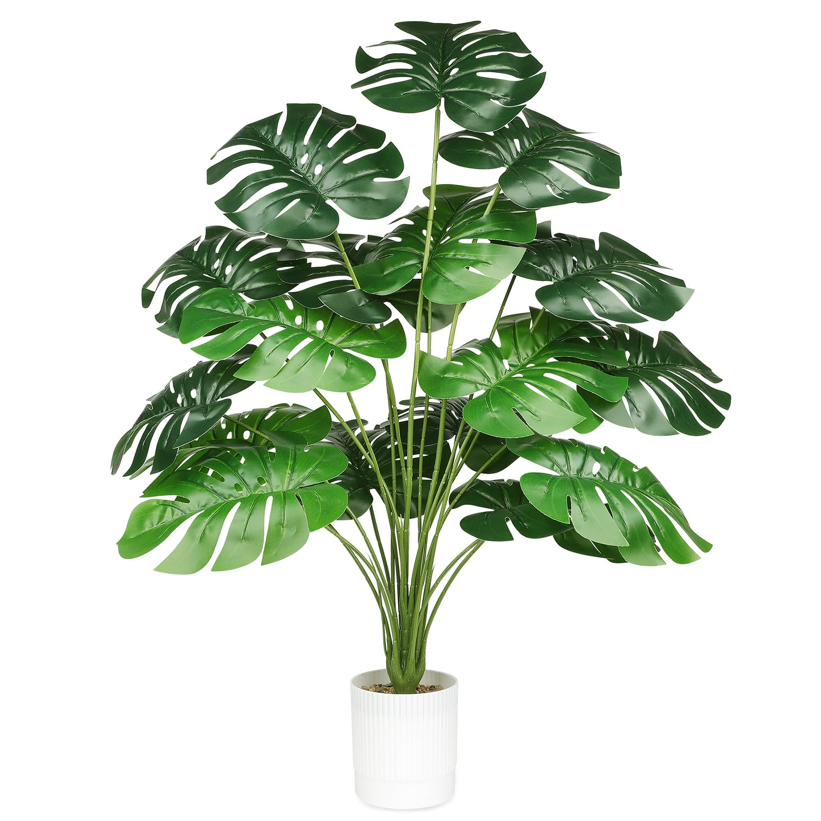 80cm Fake Monstera Tree in Pot Artificial Fake Plants Indoor Decorative Large Faux Plants for Home Office Living Room Decor Indoor
