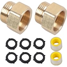 2 Pack Garden Brass Hose Bib Adapter,1/16" fine-thread hose adapter