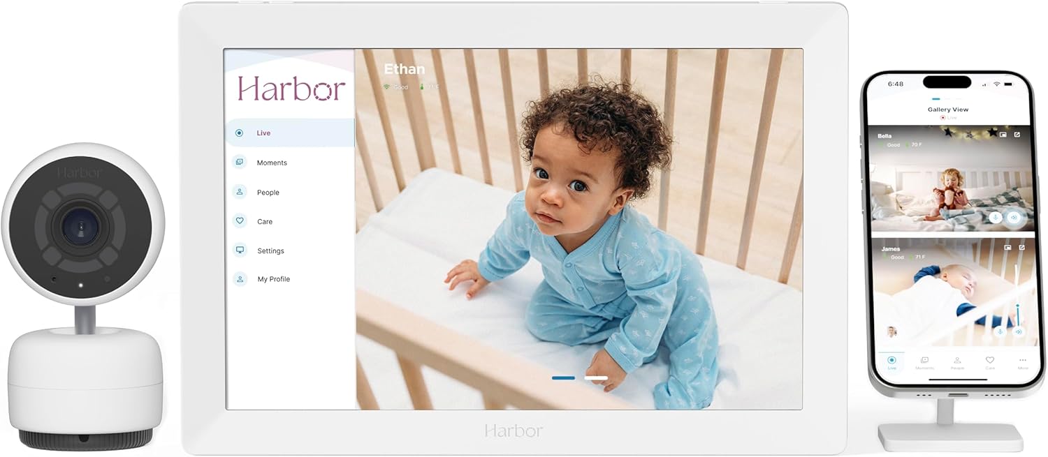 Harbor Smart Baby Monitor with 10” Tablet - The Most Reliable Way to Monitor Your Baby with or Without Internet - Private & Secure - Travel Friendly - Supports 2+ Cameras - Lifetime Membership