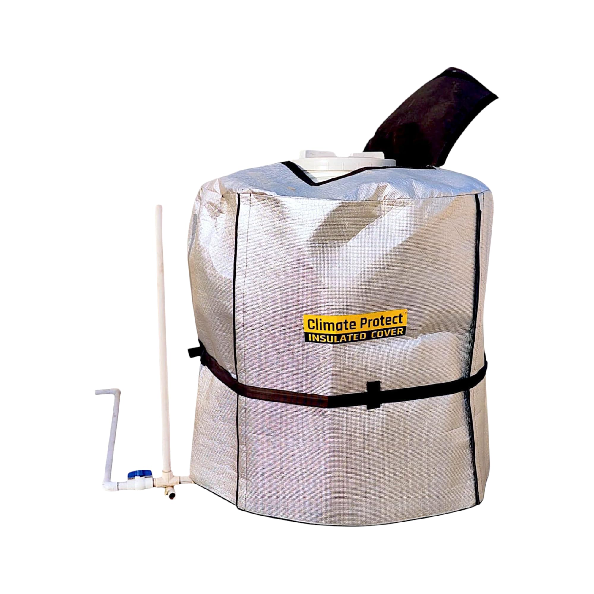 3-Layer Insulated Water Tank Cover | Protects from Heat, Cold & Algae | Durable Oxford Fabric 4MM | Includes Nylon Belt & 4 Side Velcro Openings | Available in 1500 Liter