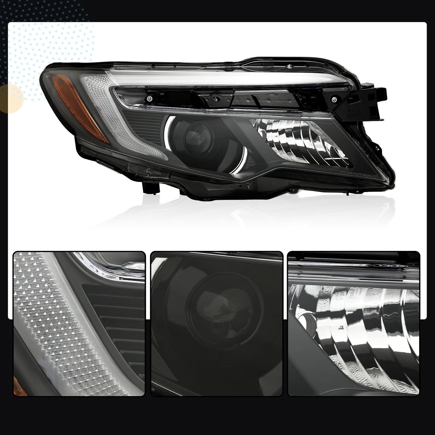 PENSUN Headlight Assembly Set Fit For Honda Pilot LX 2016-2018/Ridgeline 2017-2020 Headlamps Driver & Passenger Side HO2502165 HO2503165 Headlight Assemblies W/O Bulbs