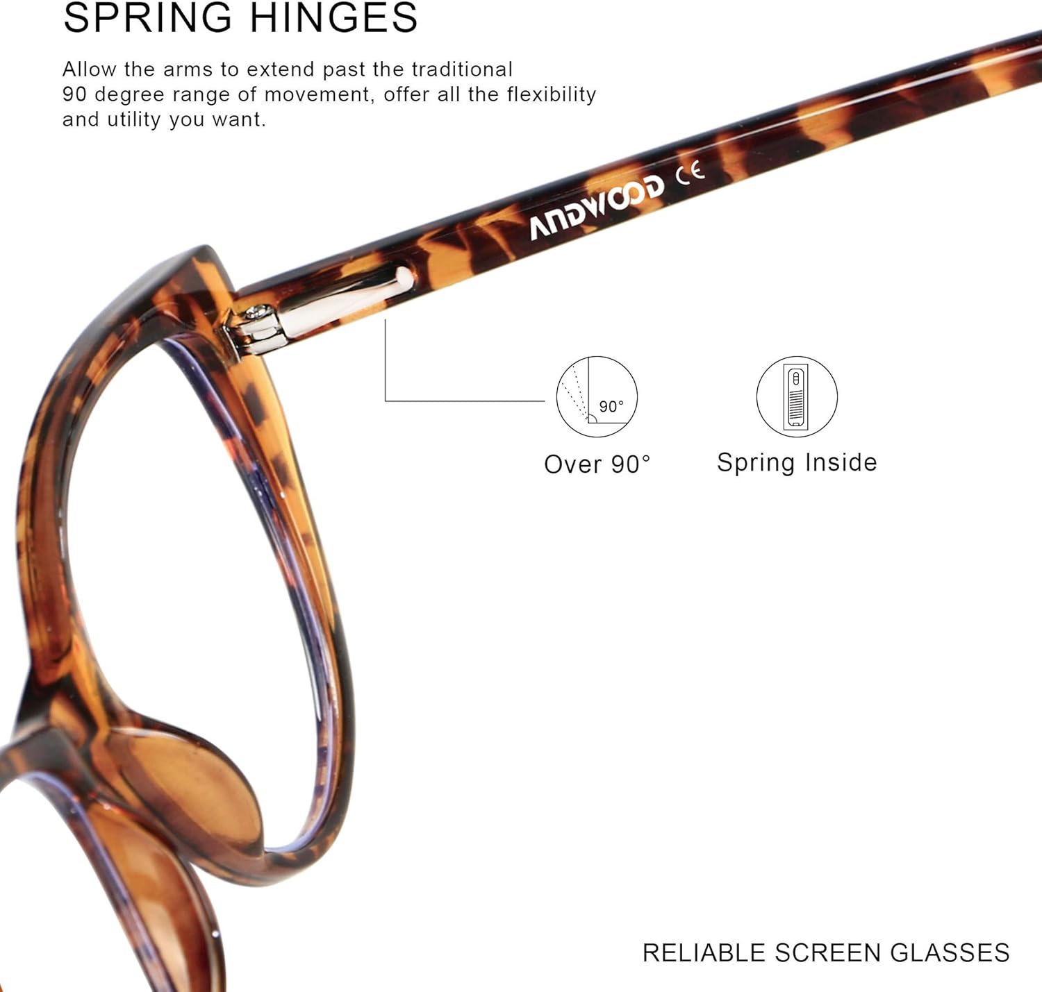 ANDWOOD Blue Light Blocking Glasses Women Bluelight Blocker Computer Cateye Clear Cat Eye Eyeglasses Frame AR003 - Image 4