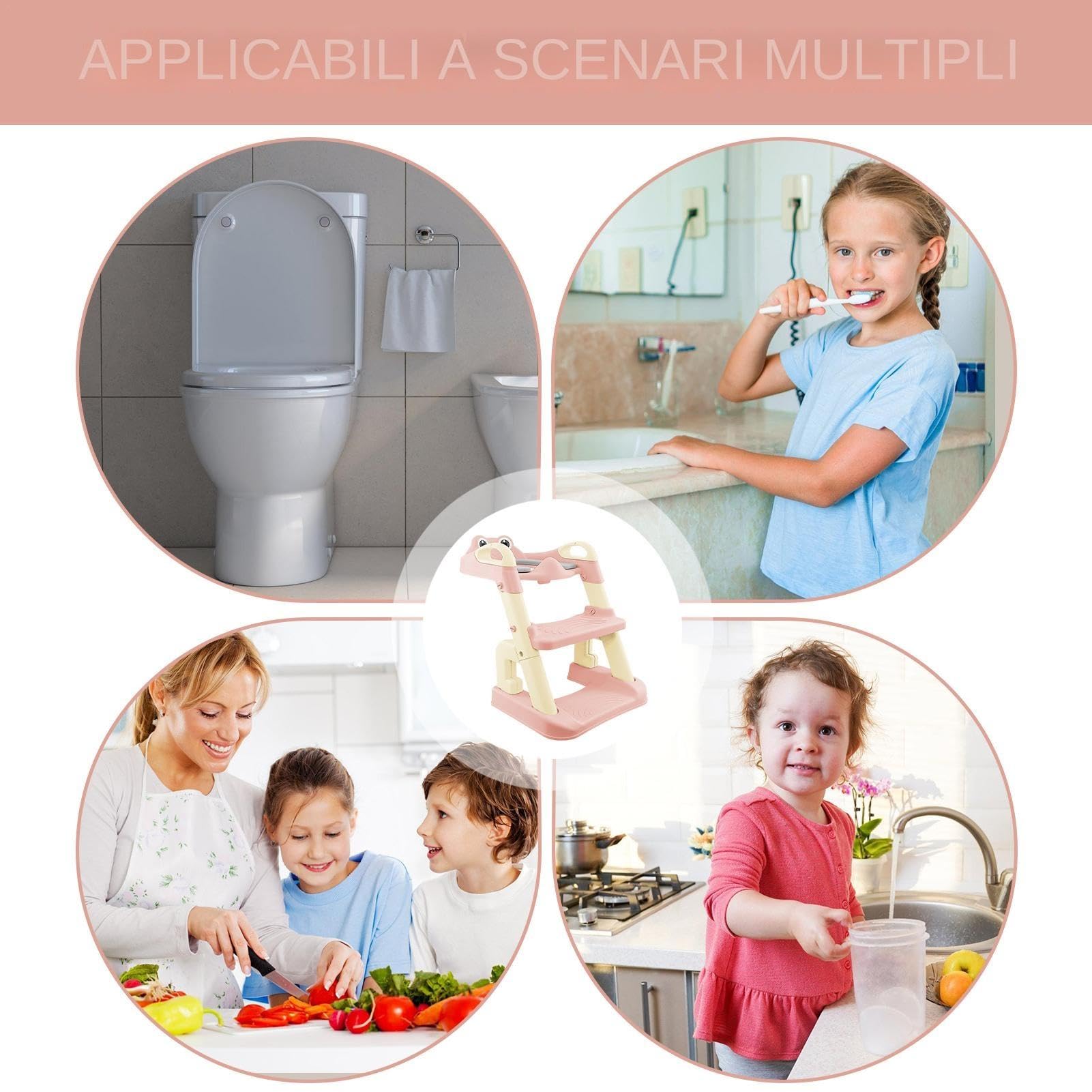 Asiento para orinal con escalera, orinal plegable, silla de inodoro | plegable con escalera | Reductor orinal para inodoro con escalera para niños y niños