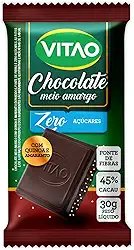 Chocolate Meio Amargo Quinoa+Amaranto Zero Açúcar Vitao