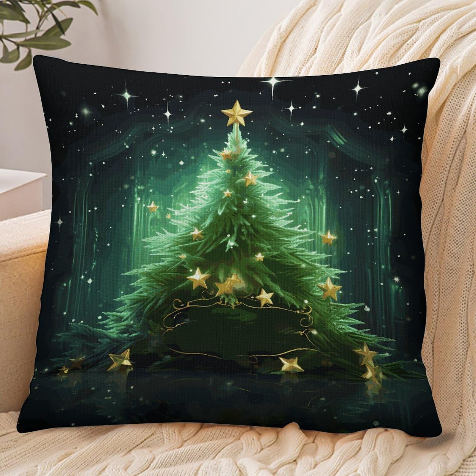 Fekiloot Style Green Christmas Tree Pillowcase Pillow Sham Pillow Case