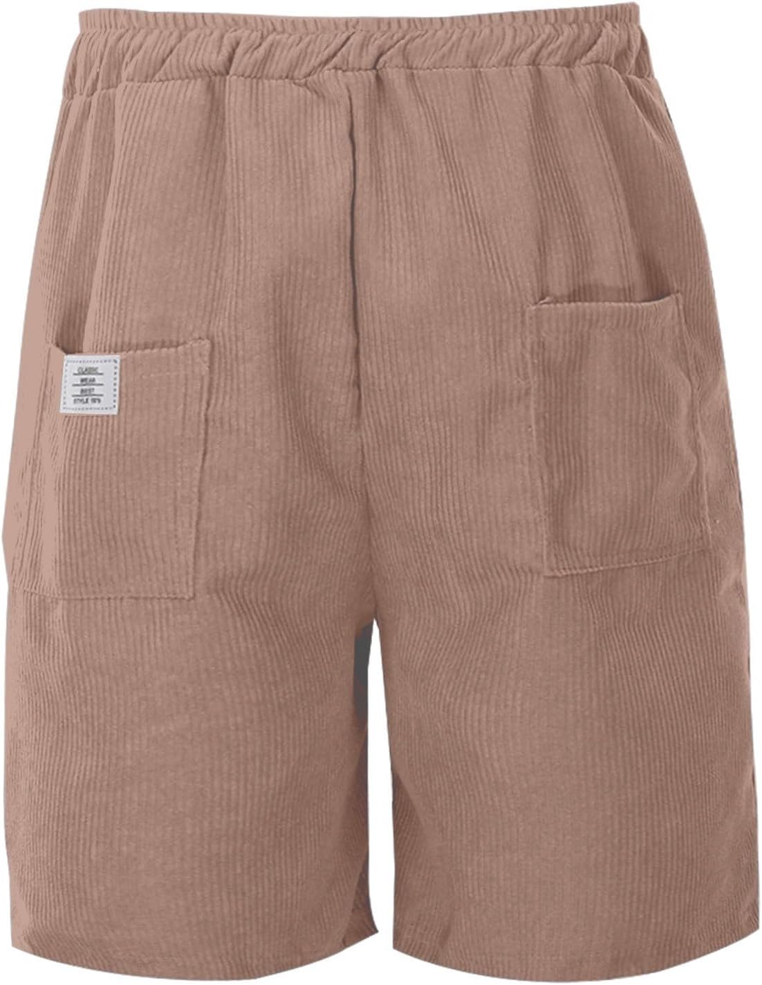 Generisch Mens Casual Outdoor Corduroy Shorts Breathable Comfortable Relaxed Fit Non Elastic Ideal for Everyday Wear