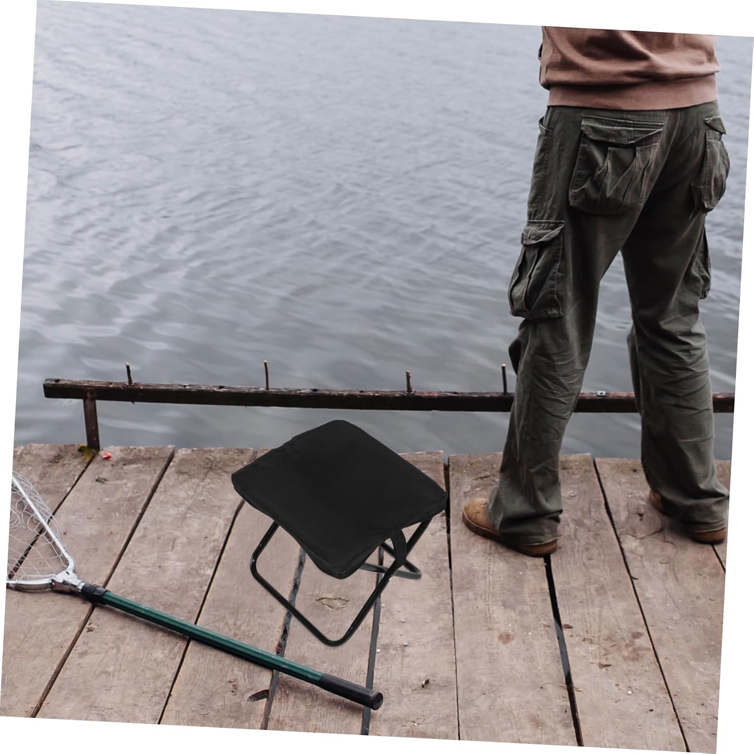 Yardwe Collapsible Stool for Outdoor Fishing Chair Non-Slip Pad Camping Essentials Lightweight Stool
