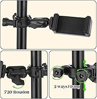 Vista 3 de Soporte de micrófono para teléfono, soporte ajustable para teléfono, soporte giratorio para teléfonos móviles, soporte de teléfono inteligente