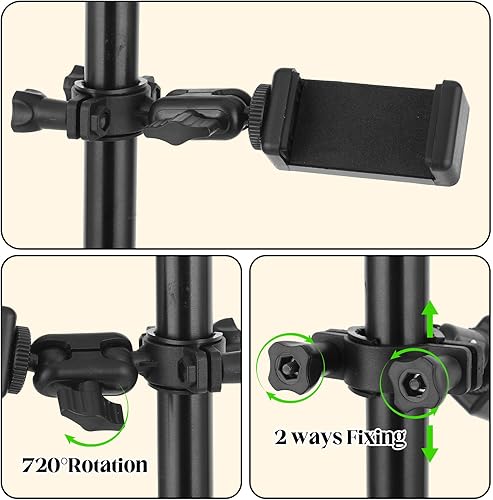 Miniatura 2 de Mic Stand Phone Holder, Adjustable Phone Holder Swivel Microphone Stand for Mobile Phones Smartphone Mount Multi Angle Rotatabe Smartphone Mic