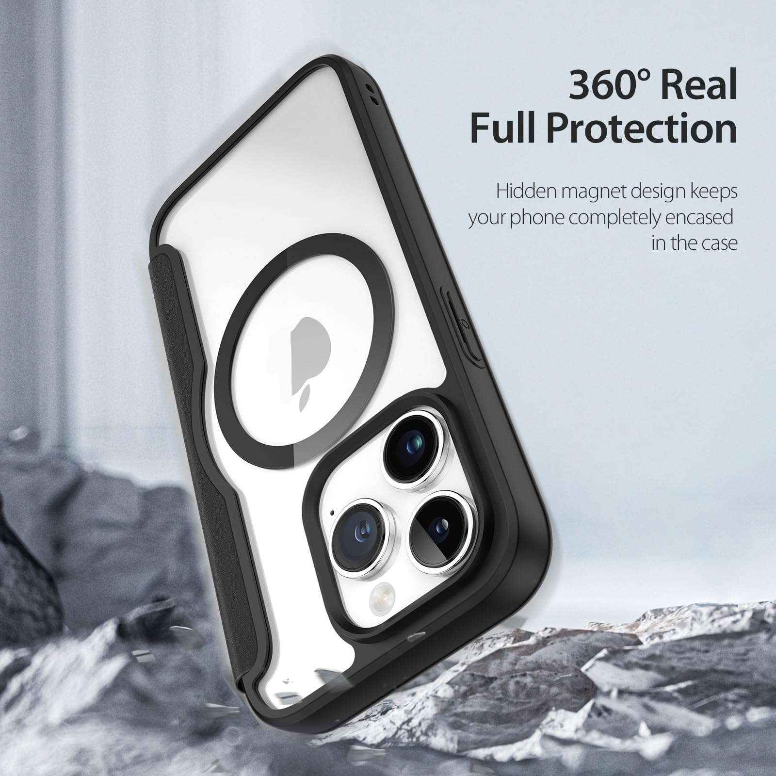 DUX DUCIS for iPhone 15 Pro Flip Case, Compatible with Magsafe, PC