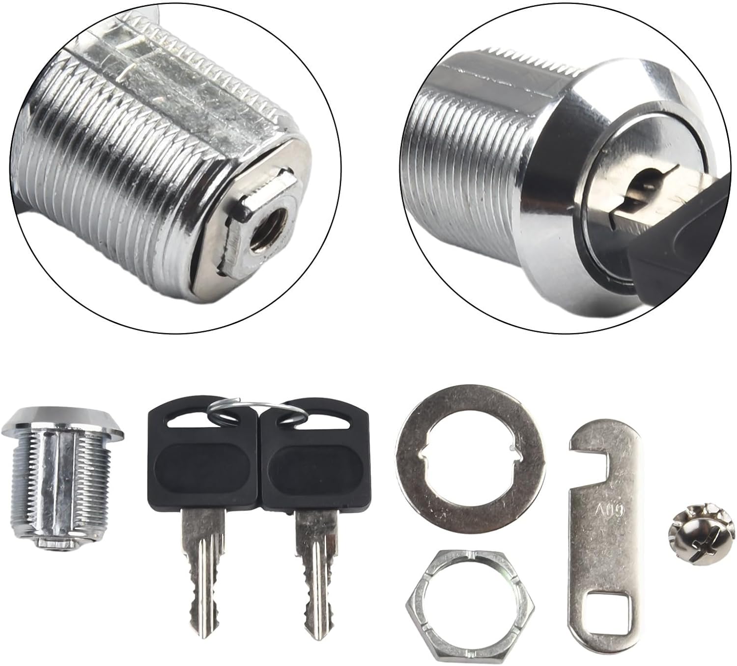 Replacement Pack of 2 Tubular Cam Locks Toolbox Lock with Keys for Filing Cabinets RV Storage and Camper Compartments Zinc Alloy (20mm)