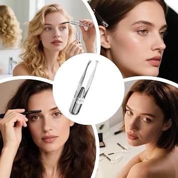 Tweezers Lighted Eyebrow Stainless Steel Eyebrows Facial Hair Removal