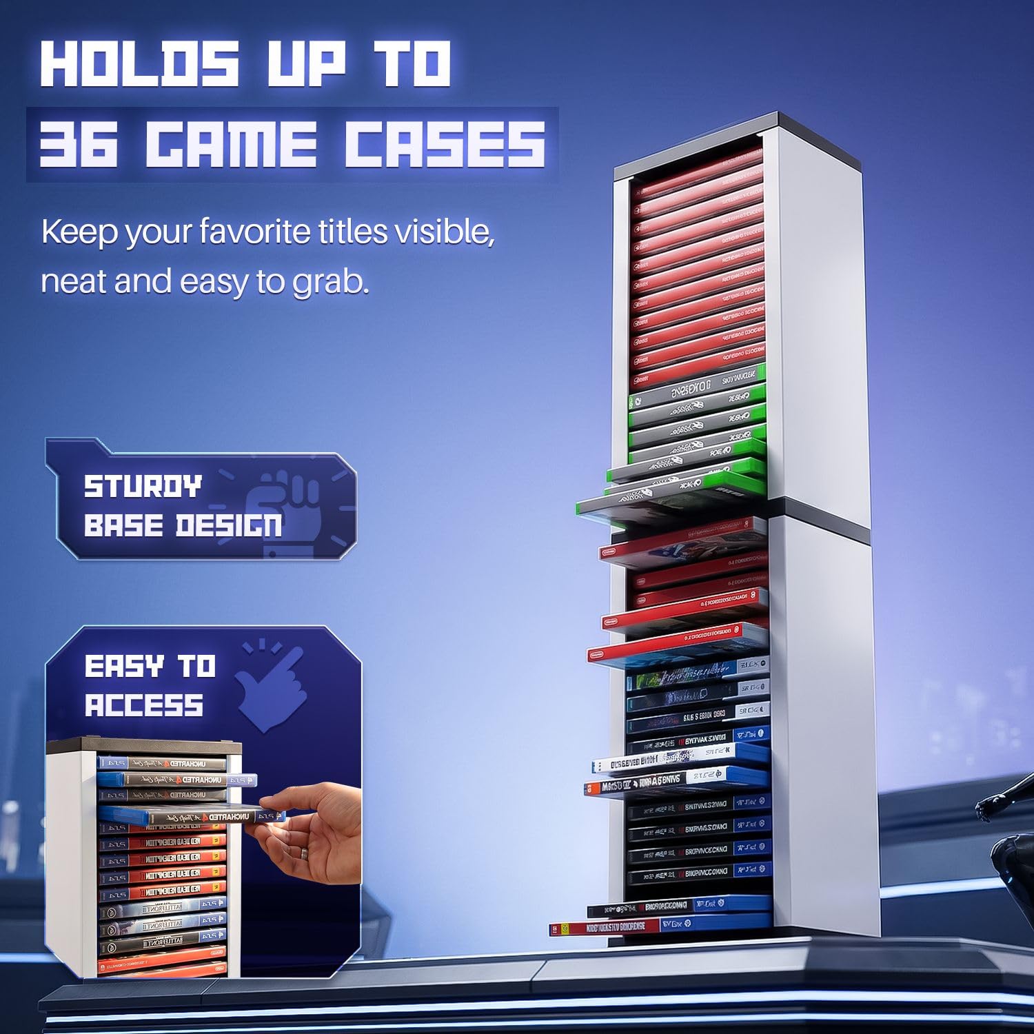 Amazon.com: TNP Universal Video Game Storage Tower for PS5, PS4