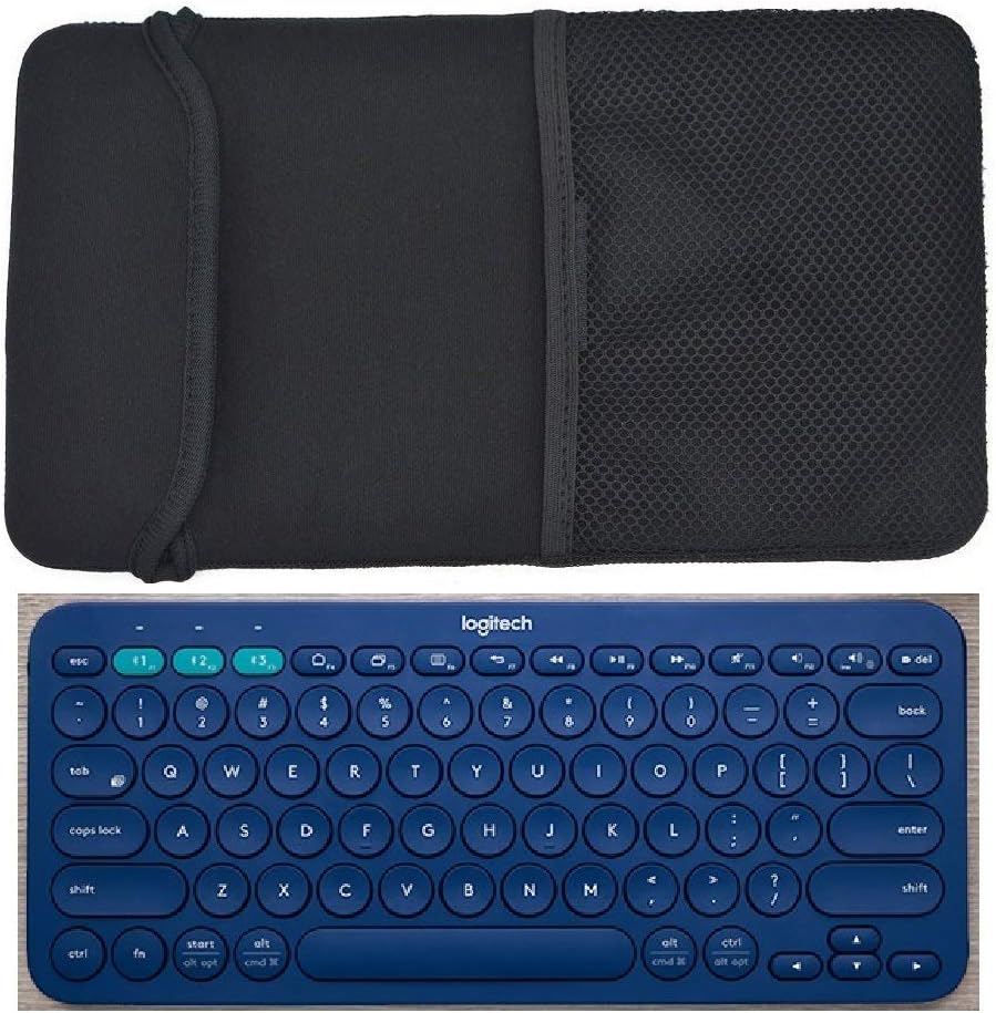Black Color Neoprene Carrying Protection Sleeve Case Cover for Logitech K380 Multi-Device Bluetooth Keyboard and Arteck HB030B Portable Wireless Keyboard Case(K380)