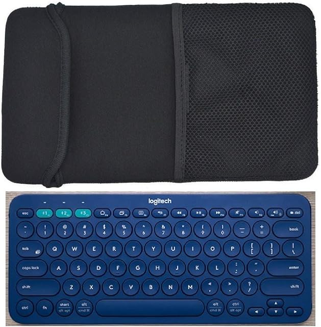 Orchidtent Black Color Neoprene Carrying Protection Sleeve Case Cover for Logitech K380 Multi-Device Bluetooth Keyboard and Arteck HB030B Portable Wireless Keyboard Case(K380)