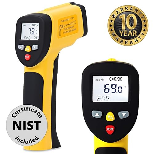 Miniatura 9 de Pistola de temperatura ennoLogic Dual Laser sin contacto termómetro de infrarrojos -58 F a 1202 F  Preciso NIST superficie digital Termómetro IR