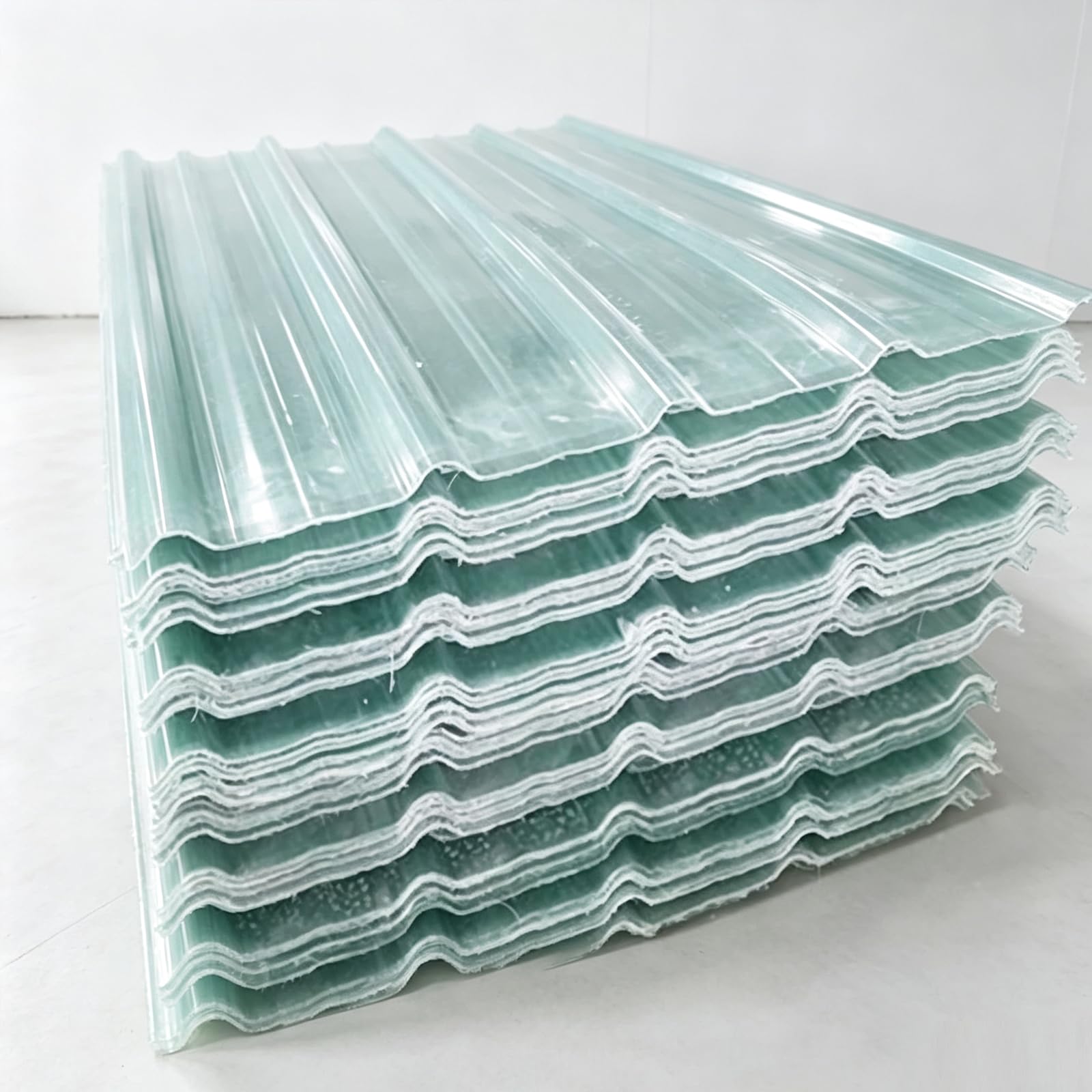 Panel para Tejado Corrugadas Impermeables,Chapa Tejado de Fibra de Vidrio (0.9x1.7m,10 pcs)