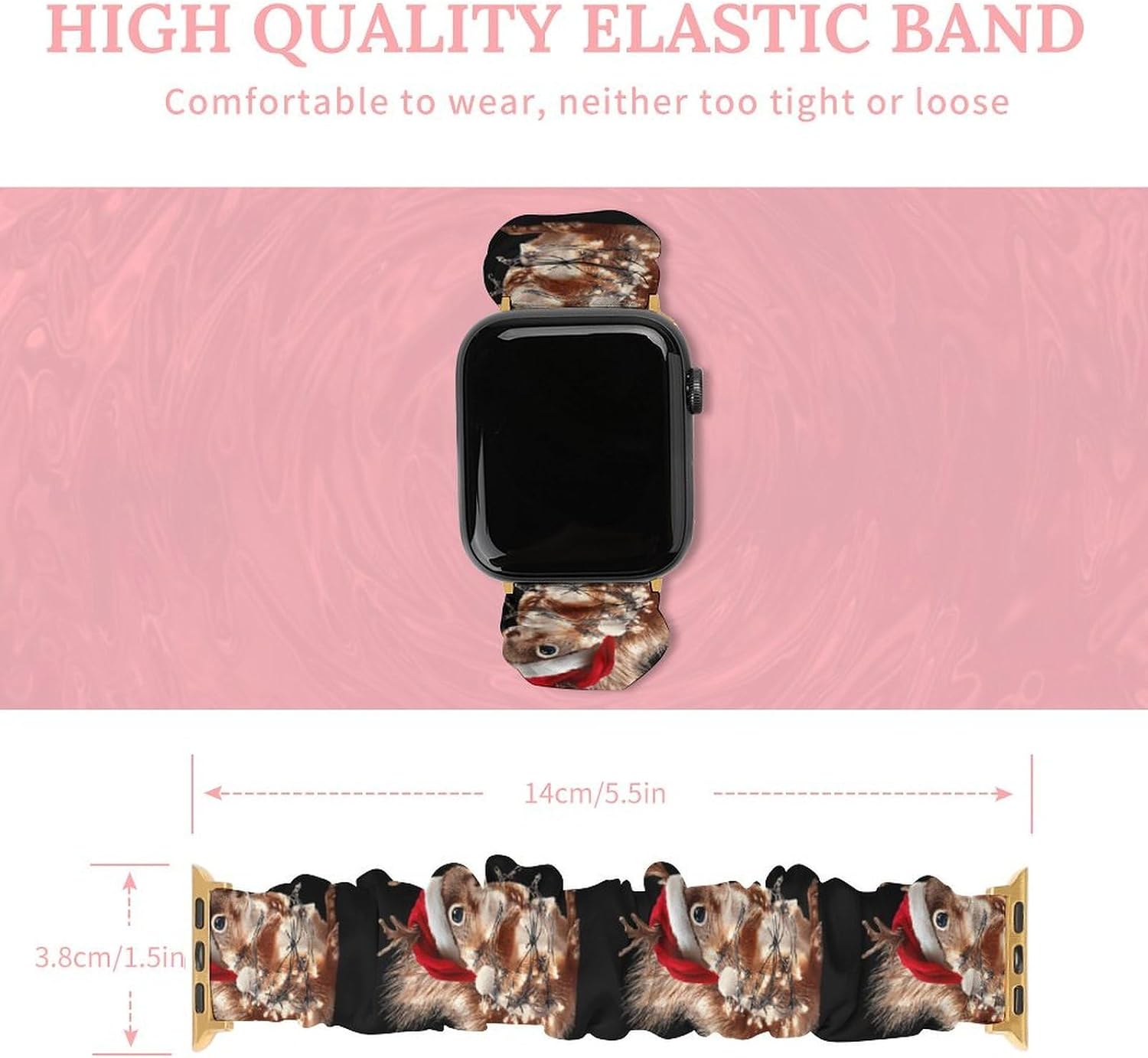 Christmas Squirrel Watch Band Scrunchie image 2