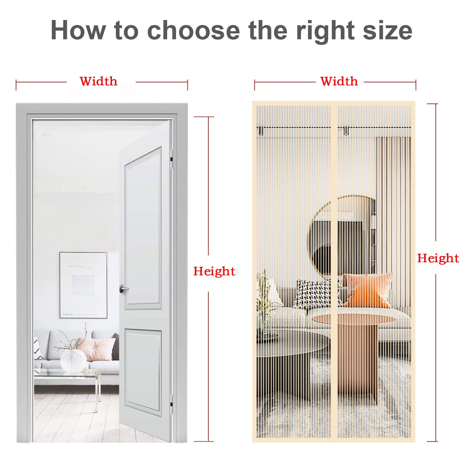 Zanzariera Magnetica Per Porte 100x220 Cm - Chiusura Automatica, Con Nastro Adesivo, Per Balcone, Casa - Foto 9