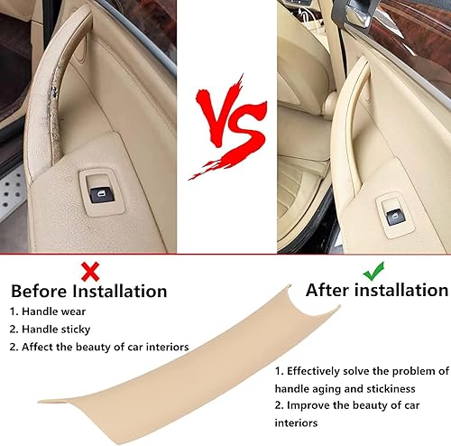 Miniatura 2 de Cubiertas de manija de puerta compatibles con BMW X5 Series F15F85 2014-2018, BMW X6 Series F16F86 2015-2018 (3 piezas) (beige)