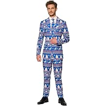 Suitmeister Halloween Suits For Men In Stylish & Creepy Prints   Full Set Includes Jacket, Pants and Tie