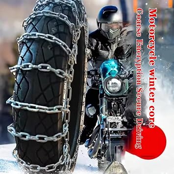 Reusable Anti Snow Chains,Portable Snow Tire Chain for Motorcycles,Emergency Snow Tire Chains Snow Tire Chains,Adjustable Anti Skid Tire Chains,Universal Tire Cable Belts for Motorcycles,Bicycles (A)
