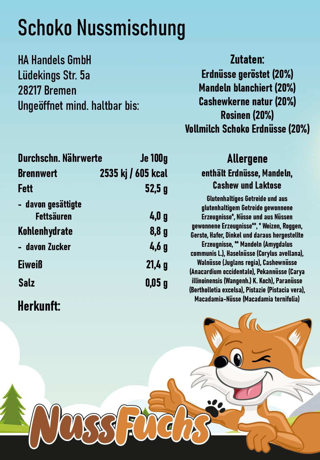 Nussmischung Schoko 3,5kg - Nuss Mix - 5 Sorten - mit Schoko-Erdnüssen - Rosinen - Cashew Natur - Erdnüsse geröstet-Mandeln blanchiert-knackige Nusskernmischung-Studentenfutter- (3,5kg Eimer)